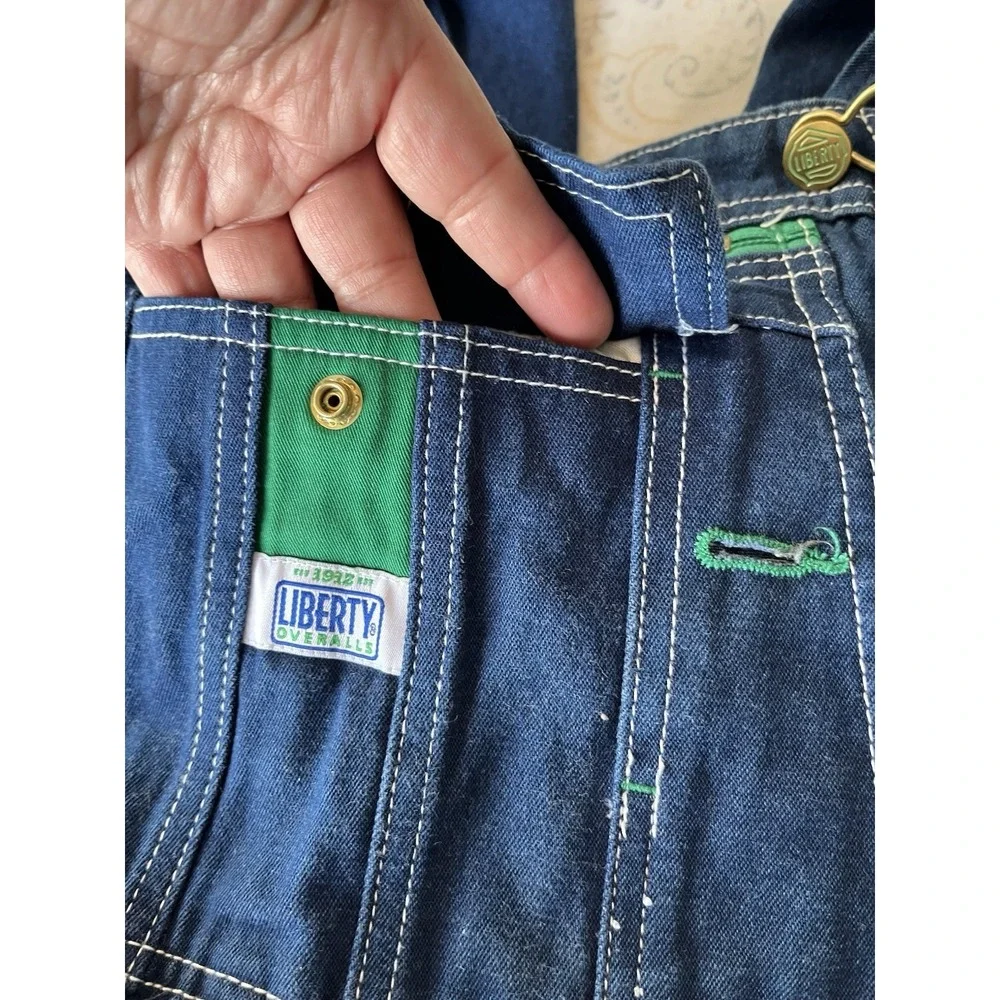 Men's Liberty Blue Denim‎ Bib Overalls Size 40x30 Vintage 90s Workwear Carpenter